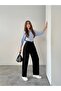 Side Belt Black Baggy Jeans with Buckle Cargo Pocket Detail - 5