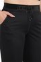 Women's Black Summer Special Denim Fabric Trousers with Rubber Belt - 4