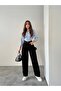 Side Belt Black Baggy Jeans with Buckle Cargo Pocket Detail - 4