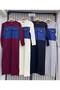 Denim Paneled Knitwear Dress - 4