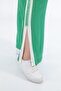 Women's Green Summer Elastic Waist & Lace-Up Side Stripe Leg Slit Linen Trousers - 4