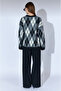 Women's Ecru Sardonlu Baklava Pattern Knitwear Sweater Soft Textured Regular Fit -0027 - 3