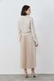 Leather-Look Pleated Skirt - Beige - 3