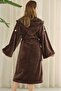 Wellsoft Plush Extra Soft Hooded Long Dressing Gown with Pocket Detail - 5
