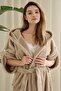 Wellsoft Plush Extra Soft Hooded Long Dressing Gown with Pocket Detail - 6