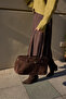 Zarela Women's Brown Real Suede Bag - 7