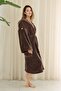 Wellsoft Plush Extra Soft Hooded Long Dressing Gown with Pocket Detail - 4