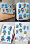 ورقة ملصقات لشخصيات الأطفال اللطيفة - 22×30 سم