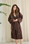 Wellsoft Plush Extra Soft Hooded Long Dressing Gown with Pocket Detail - 6