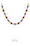 Certified Agate Calcite Pink Quartz and Amethyst Stone 6 mm Children's Macrame Natural Stone Necklace