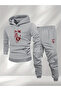 Unisex I'M Fine Printed Hooded Sweatshirt and Jogger Sweatpants - Bottom Top Set