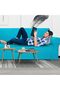 Thick Couch Covers Sectional Sofa Stretch Slipcover,Furniture Protector (145 x 185 cm, Lagoon Blue) - 3