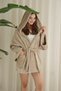 Wellsoft Plush Extra Soft Hooded Short Dressing Gown with Pocket Detail - 7