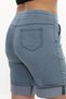 Women's Navy Blue Summer Special Logo Stone Lace-Up Bermuda Shorts - 4