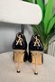 Women's Alexa Black Patent Leather Back Buckle Detail 10 cm Thin Heeled Shoes & Stilettos - 5