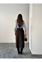 Women's Skirt with Cut-Out Front Slit Linen Skirt - 2