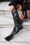 Velaa Women's Black Genuine Leather Ice-Detail Boots - 8