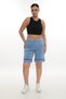 Women's Indigo Summer Special Logo Stone Lace-Up Bermuda Shorts