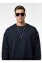 Men's Crew Neck Cotton Fleece-Lined Basic Oversized Sweatshirt - 3