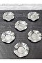 METAL 6-PIECE SILVER TEA SAUCER & CAST BUTTERFLY 5.5 CM GLASS BASE DIAMETER - 3