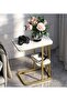 Double Layered Square Marble Table with Metal Leg - 2