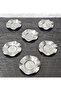METAL 6-PIECE SILVER TEA SAUCER & CAST BUTTERFLY 5.5 CM GLASS BASE DIAMETER