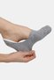 Bamboo Women's Ballerina Black-Grey Socks Stitch-Free Invisible Anti-Slip Heel Silicone Premium 4-Pack - 3