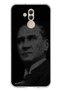 Huawei Mate 20 Lite Compatible Silicone Case with Atatürk Silhouette Written in Arabic for Young People Printed