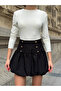High Waist Button Detailed Balloon Mini Skirt - 3