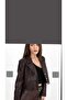 DOUBLE-BREASTED COLLAR BUTTONED SHORT LEATHER JACKET - 2