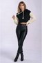 Women's Sleeves Knitwear Mesh Knit Stylish Design Crop Length Hooded Sweatshirt Design Sweater - 5