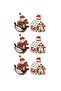 New Year – Wooden Peg House Model Set of 6 Decorative Peg Ornaments - 3
