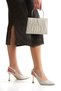 Women's Wedding Dress Crystal and Stone Embroidered Evening Dress Shoes and Bag Set - 2