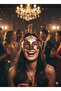Glitter Embossed Gold Golden New Year Celebration Mask Glasses Luxury Party Accessory - 2
