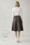 Bell skirt - light Stretch Fabric fabric high waist long bell skirt coffee - 4