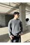Acid Wash Triko Basic Sweatshirt - 4