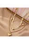 Vip Gold Color 3 Chains Heart Motif Steel Necklace - 3