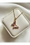 Gold Purple Butterfly Model Steel Necklace - 3