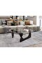 طاولة قهوة زجاجية عصرية بتصميم نوغوتشي، طاولة وسط مثلثة الشكل، قاعدة من الخشب الصلب - 4