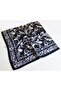 120X120 Leaf Pattern Large Size Scarf Cotton Scarf Oversized Scarf Black - 2