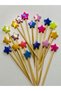 No:209-50 Pieces Decorative Colorful Janjan Star Beaded Promise Engagement Birthday Party Stylish Cocktail Toothpicks