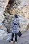 Burkini Zippered Geometric Patterned Hijab Swimsuit Set of 4 with Bonnet and Bag - 8