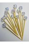 No:205 - 50 Pieces Decorative Beaded Promise Engagement Birthday Party Stylish Cocktail Ornament Toothpick - 3