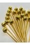 No:213 - 50 Pieces Decorative Gold Beaded Promise Engagement Birthday Party Stylish Cocktail Ornament Toothpick