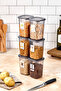 6 Pieces Square Food Storage Container Set with Labels 1200 ml - Hard Lid 1.2 Liter - 2