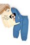 Boy Transitional , Cool Bottom and Top Tracksuit Set with Dog Detail for Ages 2-3-4-5 - 2