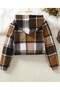 Unisex Zippered Plaid Plush Coat - 2