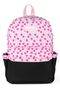Pink Black Flower Printed School and Daily Backpack Girls/Women