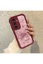 Samsung Galaxy S24 Plus Compatible Rose Butterfly Patterned Burgundy Silicone Shockproof Case - 2