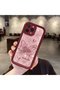 iPhone 15 Pro Max Compatible Rose Butterfly Patterned Burgundy Silicone Shockproof Case